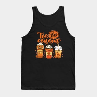 Tis The Season Pumpkin Spice Latte Halloween Fall Coffee Tank Top